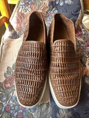 Vince Stafford Woven Leather Platform Slip-On‎ Sneaker Sz 7